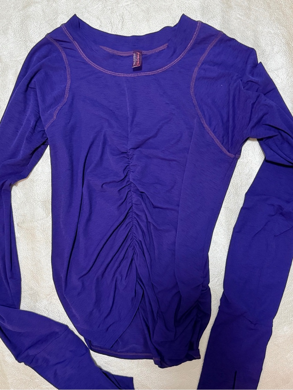 FP Movement by Free People Ruched Long-Sleeve Top in Purple